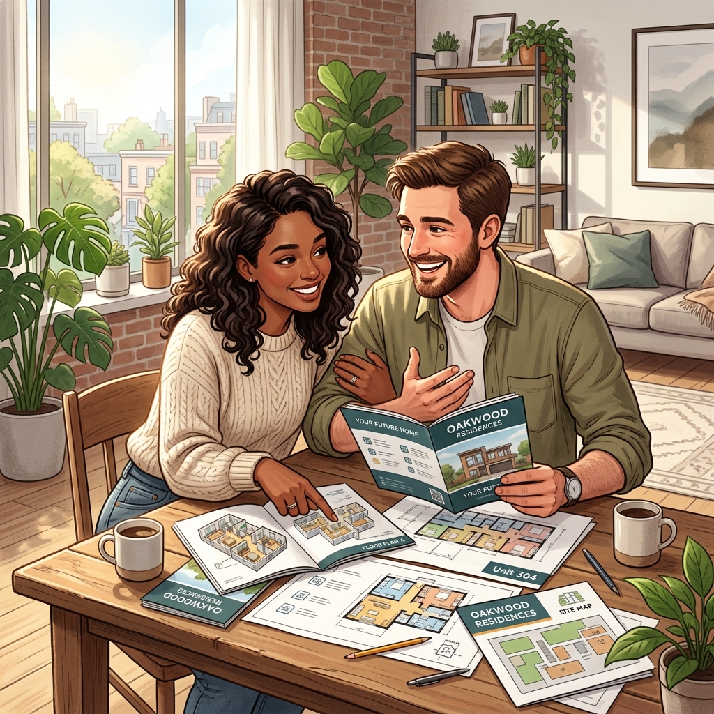 Neighbors helping neighbors move boxes into new home illustration